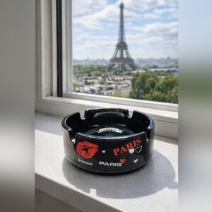 Grimont Paris Black and Red Coffee Ashtray Trinket Holder Jewelry